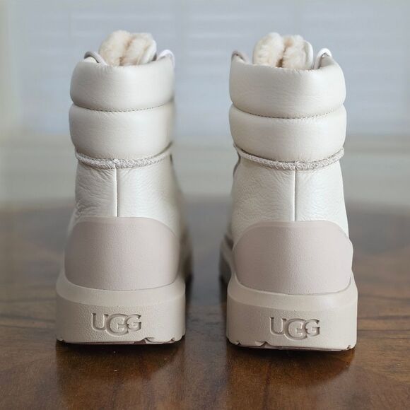 UGG Neumel High Weather Hybrid Birch White Pepper Leather Boots Men's 11 1158208 - Picture 4 of 15